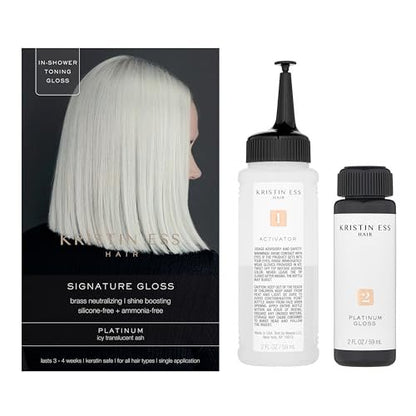 Kristin Ess The One Signature Hair Gloss - Platinum: Icy Translucent Ash | 4 Fl Oz Avelisse