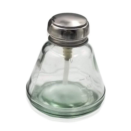 180ml Empty Glass Alcohol Pump Dispenser Bottle for Toner, Makeup Remover & Nail Polish Remover