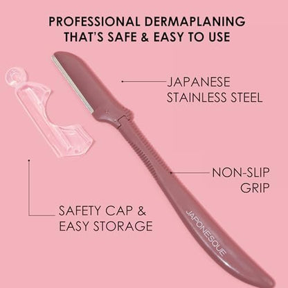 JAPONESQUE Complexion Perfection Dermaplaner Razor Set (3 Count) – Professional Dermaplaning Tool for Smooth, Radiant Skin