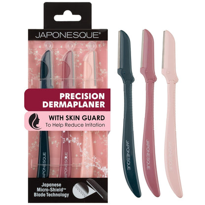 JAPONESQUE Complexion Perfection Dermaplaner Razor Set (3 Count) – Professional Dermaplaning Tool for Smooth, Radiant Skin
