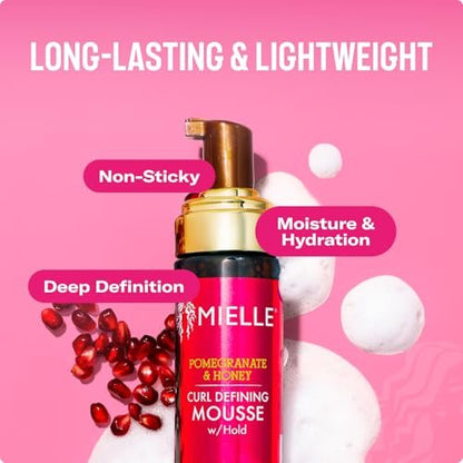 Mielle Organics Pomegranate & Honey Curl Defining Mousse with Hold - 7.5 Fl Oz