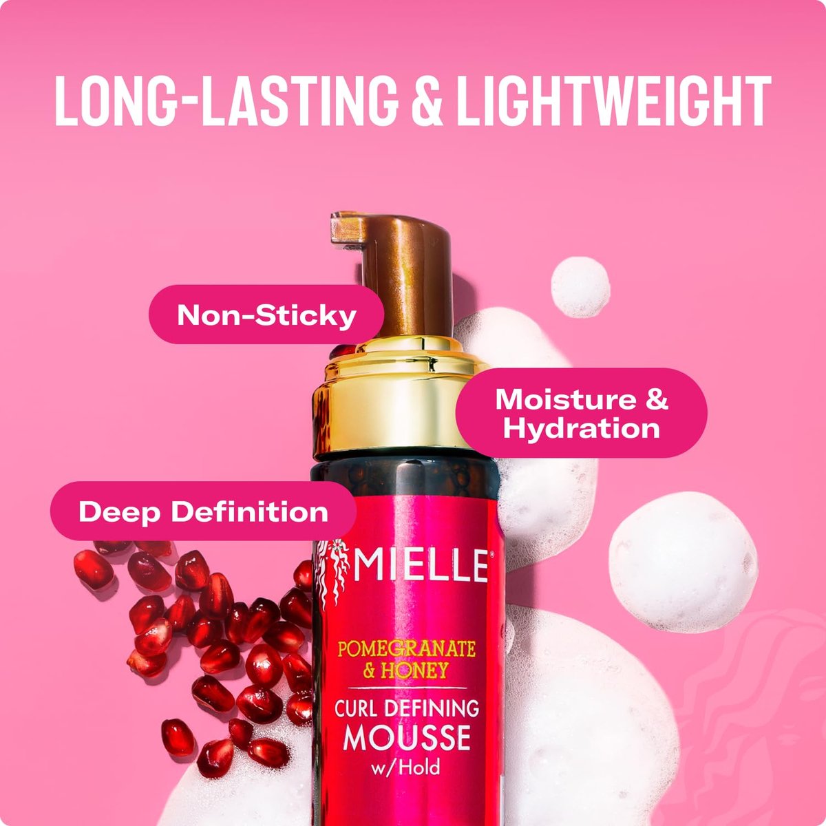 Mielle Organics Pomegranate & Honey Curl Defining Mousse with Hold - 7.5 Fl Oz - görsel 5