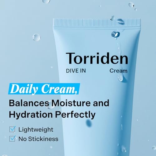 Torriden DIVE IN Cream 80ml (2.71 fl. oz.) - Lightweight Facial Moisturizer for Sensitive & Oily Skin with Hyaluronic Acid and Allantoin Avelisse