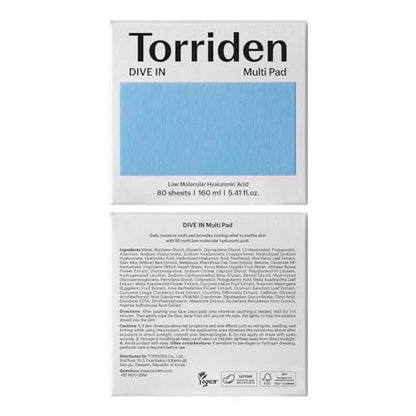 Torriden DIVE IN Multi Pad (80 pads) – Serum Infused Facial Pads for Cooling, Soothing & Hydrating Spot Masking with Hyaluronic Acid, Panthenol, Allantoin