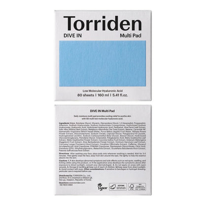 Torriden DIVE IN Multi Pad (80 pads) – Serum Infused Facial Pads for Cooling, Soothing & Hydrating Spot Masking with Hyaluronic Acid, Panthenol, Allantoin