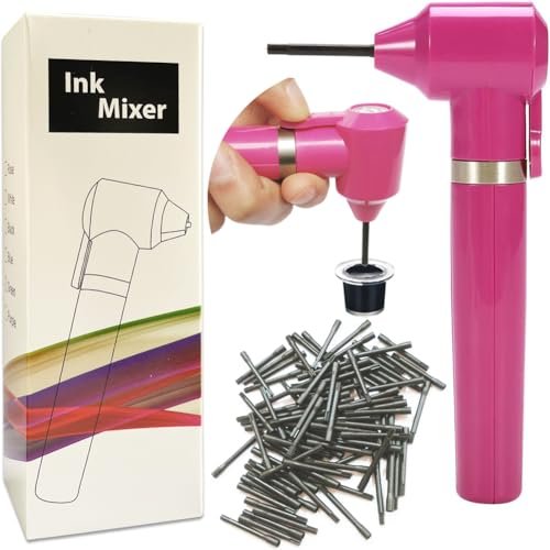 ALIWOD Electric Tattoo Ink Mixer with 100 Mixing Sticks - Pigment Blender for Tattoo, Eyebrow, Nail Polish, and Watercolor Ink (Rose, 102 Piece Set) - görsel 2
