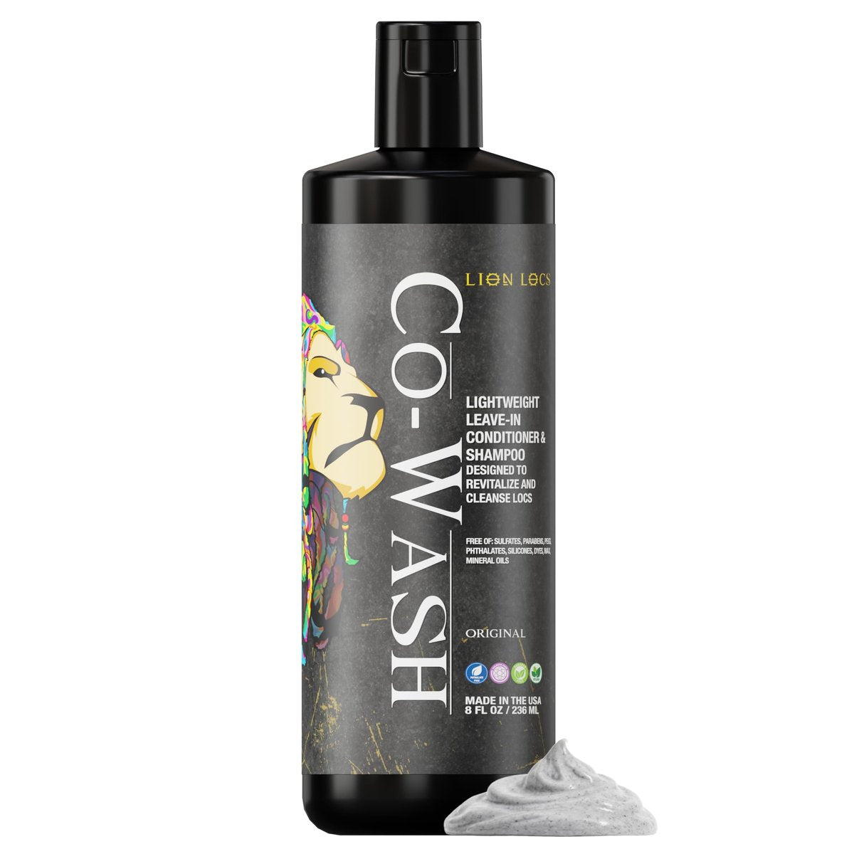 Lion Locs Shampoo and Conditioner for Dreads, Sisterlocks, Locks, & Dreadlocks | Lightweight Vegan Co Wash (8 oz) Avelisse