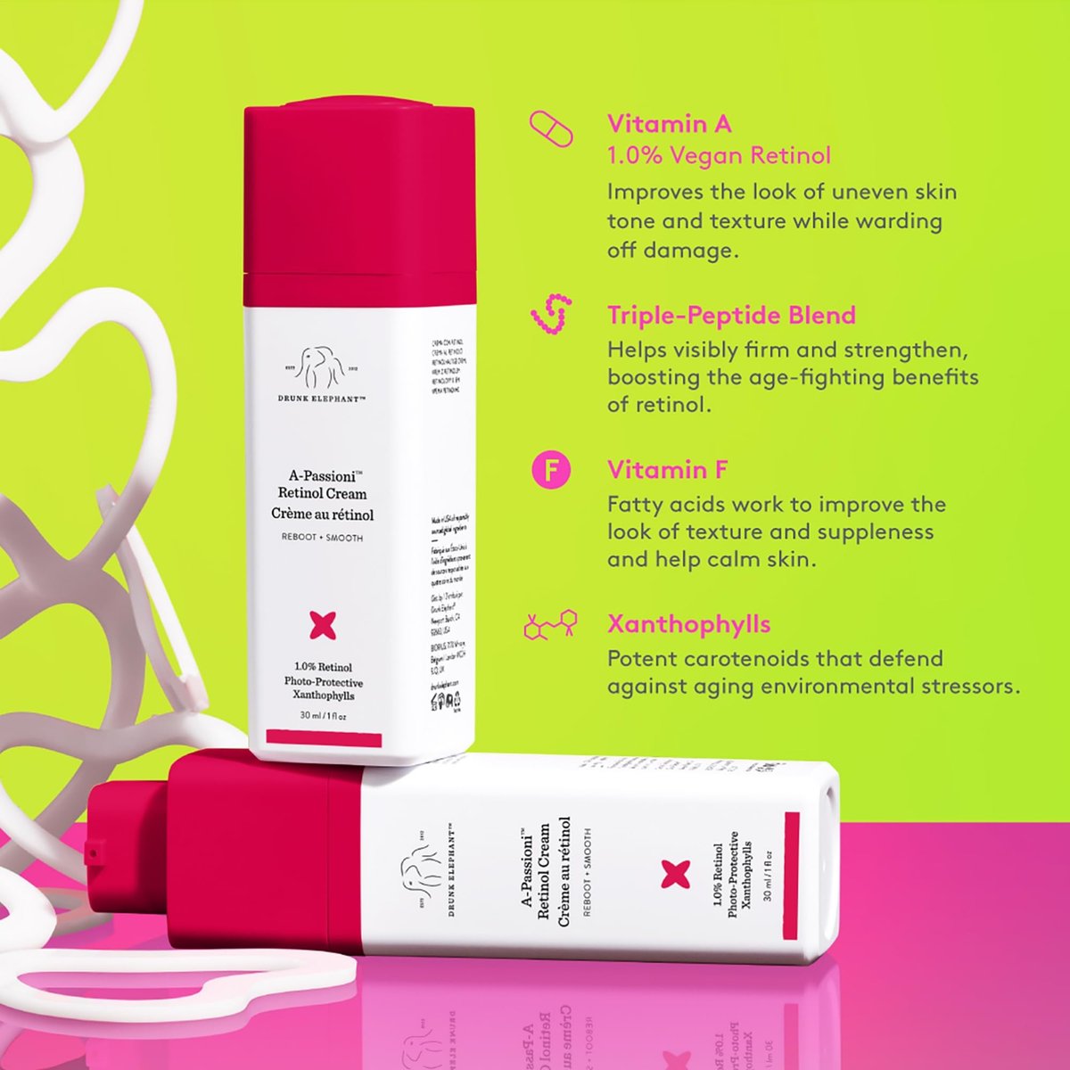 Drunk Elephant A-Passioni Retinol Cream - 1% Retinol Serum, Clean Clinical Skincare, 30 ml Avelisse