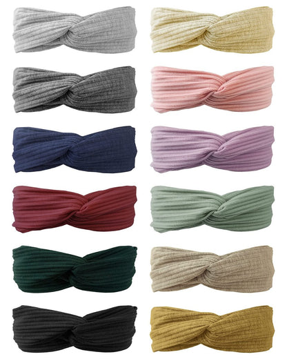 12-Piece Knotted Headbands for Women and Girls – No-Slip Fashion Headbands in 12 Vibrant Colors Avelisse