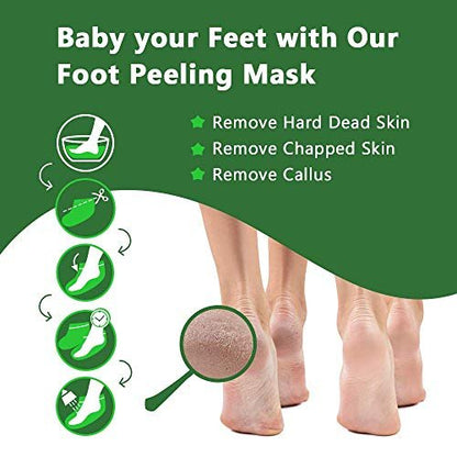 ALIVER Tea Tree Foot Peel Mask – 5 Pack Exfoliating Foot Care Mask for Soft, Baby-Smooth Feet – Removes Dead Skin, Calluses, and Roughness