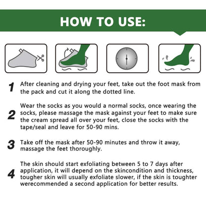 ALIVER Tea Tree Foot Peel Mask – 5 Pack Exfoliating Foot Care Mask for Soft, Baby-Smooth Feet – Removes Dead Skin, Calluses, and Roughness