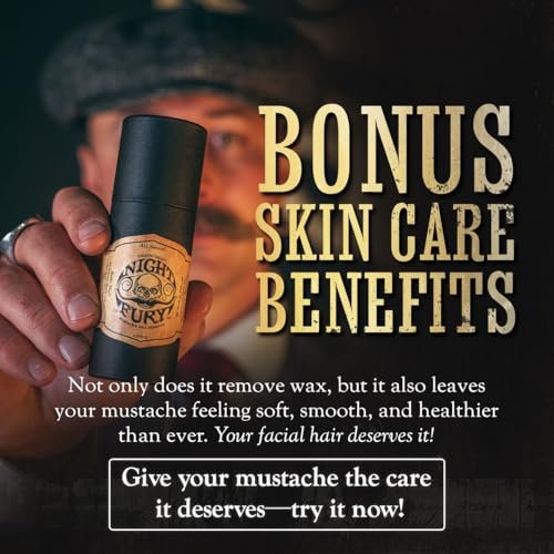 The Vintage Grooming Co. Mustache Wax Remover Night Fury Oil by Death Grip – Get Wax Out Of Your Handlebar Mustache or Beard | Mustache Cleaner Kit (1 oz) Avelisse