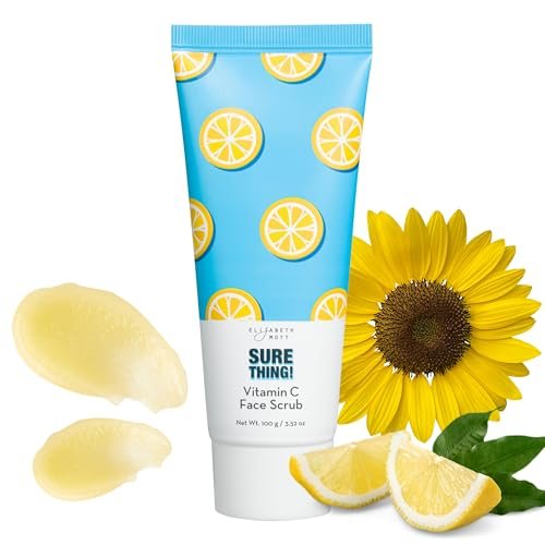 Elizabeth Mott Sure Thing Vitamin C Face Scrub – Heat Activated Exfoliating Facial Cleanser for Deep Pore Cleansing & Smoother Skin – Gentle Brightening Scrub, Vegan & Cruelty-Free Skincare, 3.52 oz Avelisse