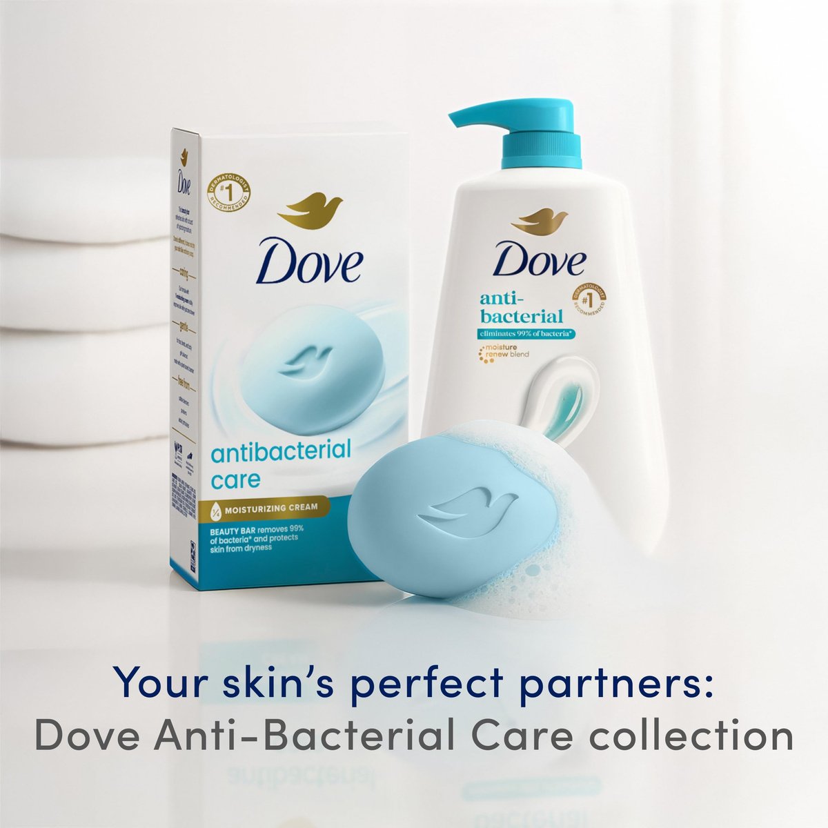 Dove Beauty Bar Soap Antibacterial Care 2 Count – Clean, Moisturized Skin, Removes Bacteria, 3.75 oz Each - görsel 11