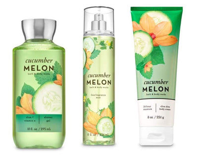 Bath & Body Works Cucumber Melon 3-Piece Bundle – Body Spray, Shower Gel & Lotion Avelisse