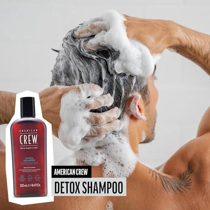 American Crew Detox Shampoo for Men - Naturally Derived, Vegan Formula, Citrus Mint Fragrance, 33.8 Fl Oz