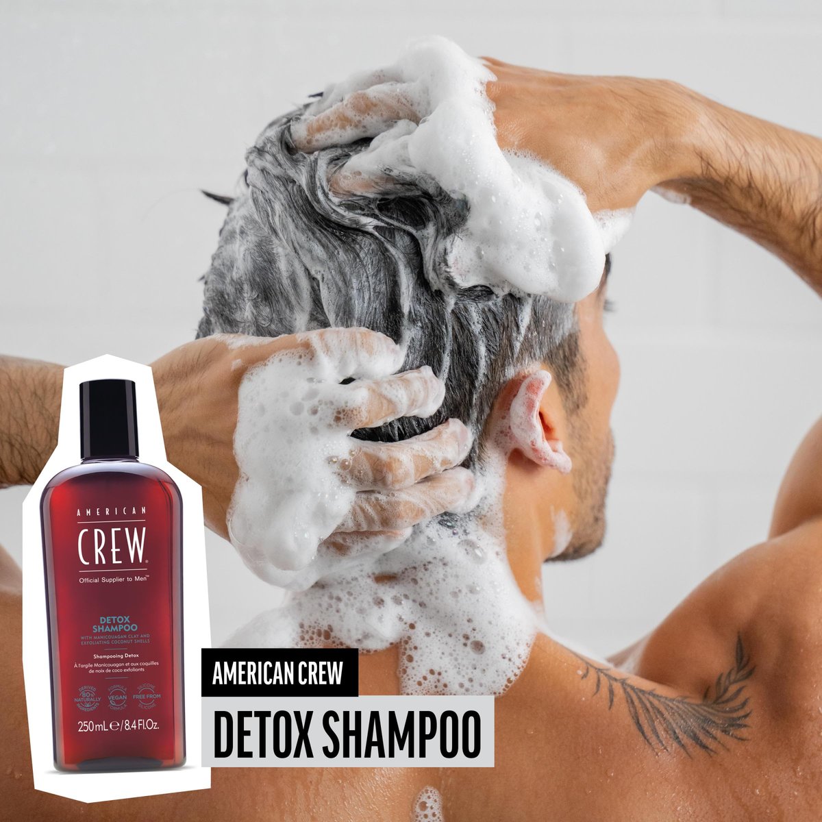 American Crew Detox Shampoo for Men - Naturally Derived, Vegan Formula, Citrus Mint Fragrance, 33.8 Fl Oz - görsel 6