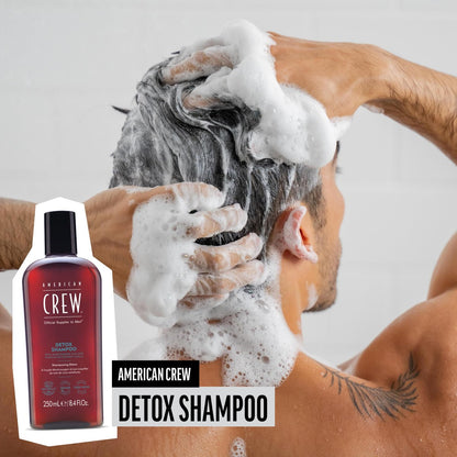 American Crew Detox Shampoo for Men - Naturally Derived, Vegan Formula, Citrus Mint Fragrance, 33.8 Fl Oz