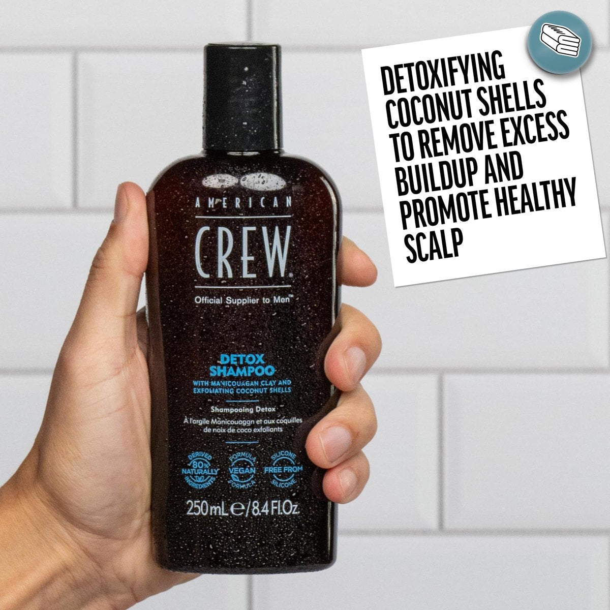 American Crew Detox Shampoo for Men - Naturally Derived, Vegan Formula, Citrus Mint Fragrance, 33.8 Fl Oz - görsel 8