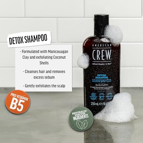 American Crew Detox Shampoo for Men - Naturally Derived, Vegan Formula, Citrus Mint Fragrance, 33.8 Fl Oz - görsel 3