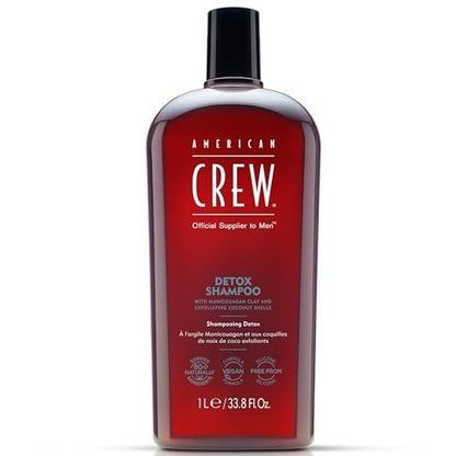 American Crew Detox Shampoo for Men - Naturally Derived, Vegan Formula, Citrus Mint Fragrance, 33.8 Fl Oz