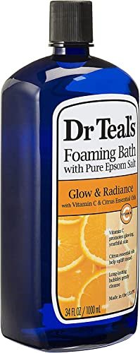 Dr Teal's Foaming Bath Combo Pack – Moisturizing Shea Butter & Almond Oil + Glow & Radiance with Vitamin C and Citrus Essential Oils (68 fl oz Total) Avelisse