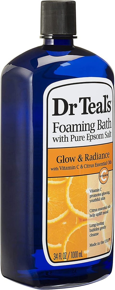Dr Teal's Foaming Bath Combo Pack – Moisturizing Shea Butter & Almond Oil + Glow & Radiance with Vitamin C and Citrus Essential Oils (68 fl oz Total) Avelisse
