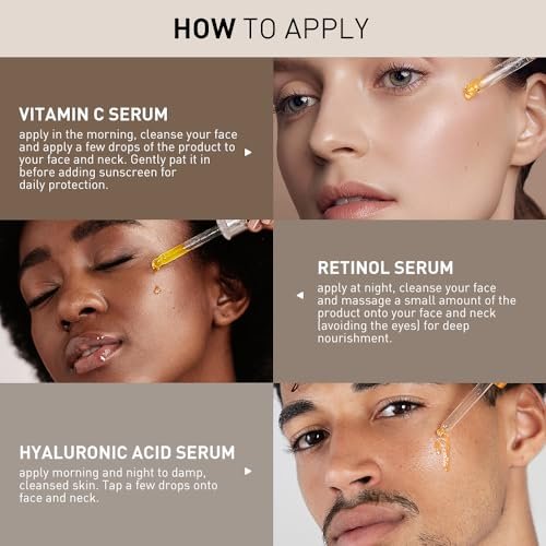 AIWEI Facial Serum Set: Vitamin C, Retinol & Hyaluronic Acid – Day & Night Anti-Aging Serum for Glowing Skin - görsel 9