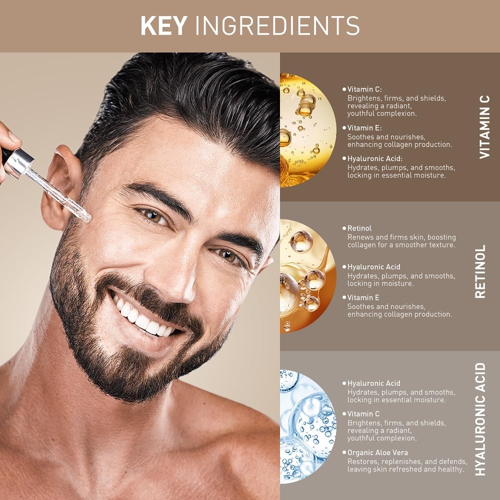 AIWEI Facial Serum Set: Vitamin C, Retinol & Hyaluronic Acid – Day & Night Anti-Aging Serum for Glowing Skin - görsel 8