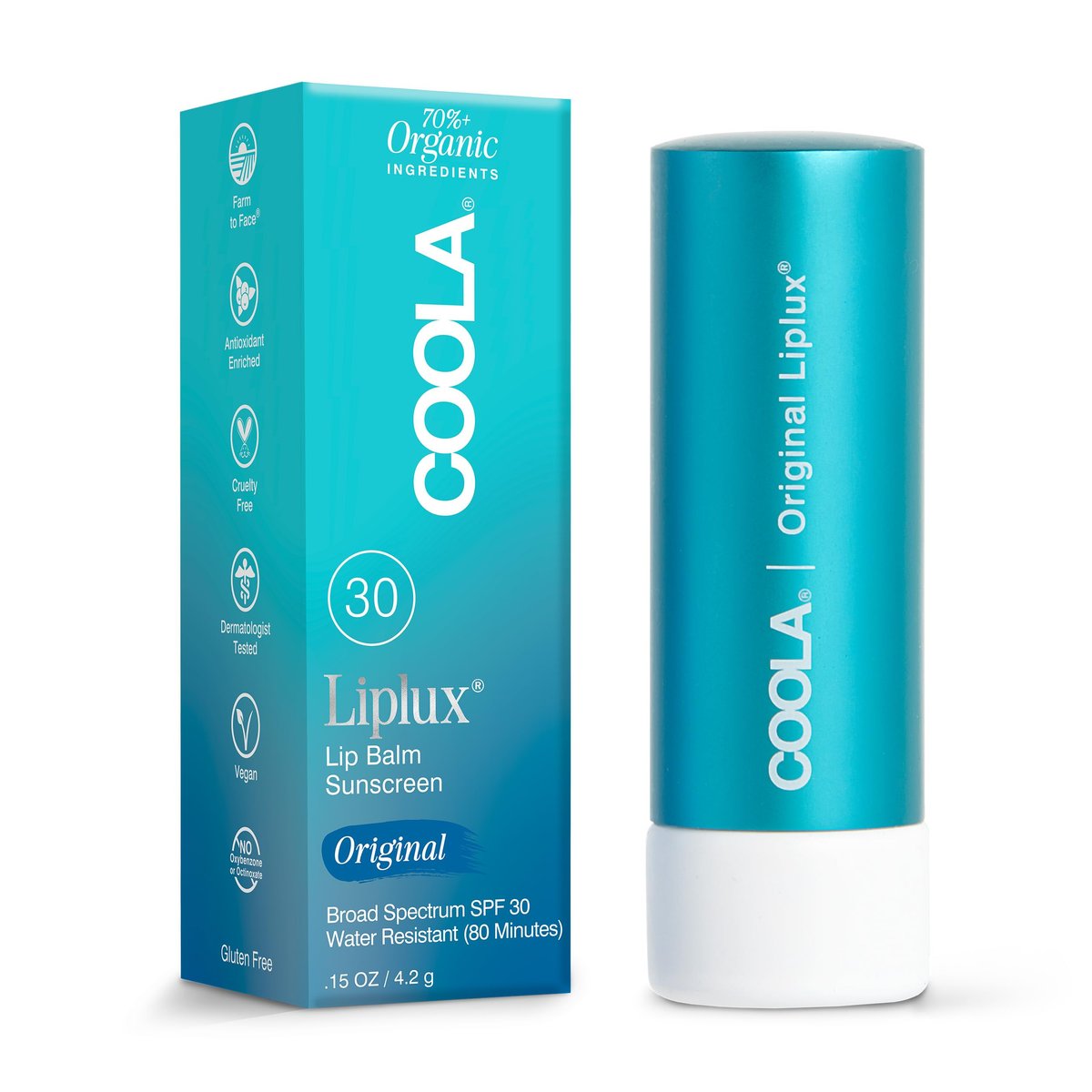 COOLA Organic Liplux Lip Balm SPF 30 – Sheer Tint, Vegan & Gluten Free Daily Lip Care Avelisse