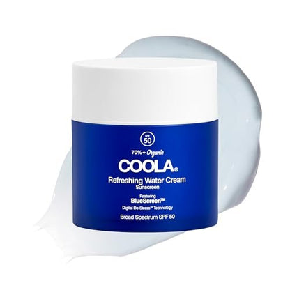 COOLA Organic Refreshing Water Cream Face Moisturizer with SPF 50 - Plant-Derived BlueScreen Digital De-Stress Technology, 1.5 Fl Oz Avelisse
