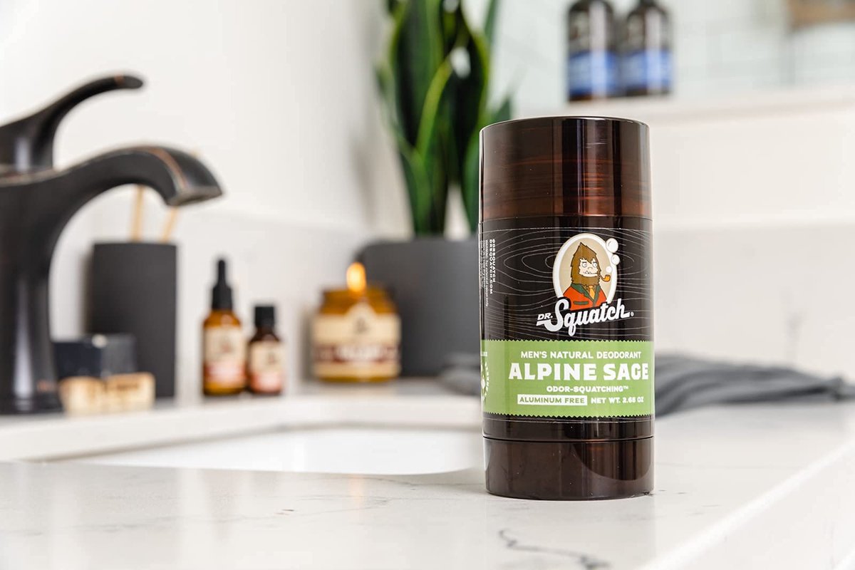 Dr. Squatch Natural Deodorant for Men – Aluminum Free, Odor-Squatching Protection, Alpine Sage 2.65 oz Avelisse