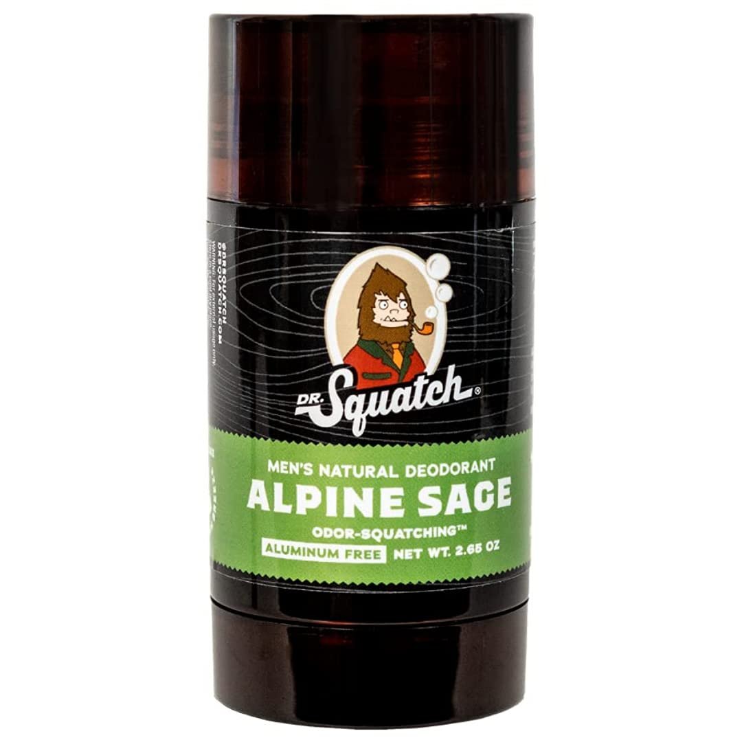 Dr. Squatch Natural Deodorant for Men – Aluminum Free, Odor-Squatching Protection, Alpine Sage 2.65 oz Avelisse