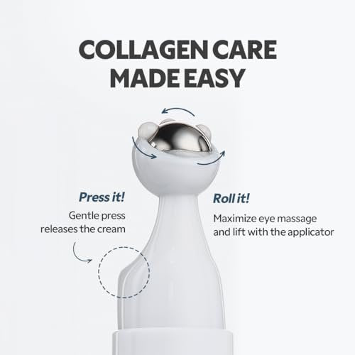 TIRTIR Collagen Lifting Eye Cream with Roller Applicator – Wrinkle Spot Treatment, Revitalizing Moisturizer for Under Eye Bags & Fine Lines, Lift Treatment for Men & Women Avelisse