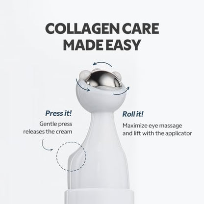 TIRTIR Collagen Lifting Eye Cream with Roller Applicator – Wrinkle Spot Treatment, Revitalizing Moisturizer for Under Eye Bags & Fine Lines, Lift Treatment for Men & Women Avelisse