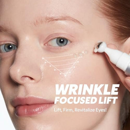 TIRTIR Collagen Lifting Eye Cream with Roller Applicator – Wrinkle Spot Treatment, Revitalizing Moisturizer for Under Eye Bags & Fine Lines, Lift Treatment for Men & Women Avelisse
