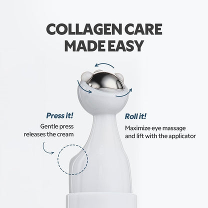 TIRTIR Collagen Lifting Eye Cream with Roller Applicator – Wrinkle Spot Treatment, Revitalizing Moisturizer for Under Eye Bags & Fine Lines, Lift Treatment for Men & Women Avelisse
