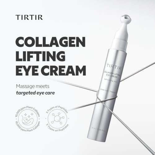 TIRTIR Collagen Lifting Eye Cream with Roller Applicator – Wrinkle Spot Treatment, Revitalizing Moisturizer for Under Eye Bags & Fine Lines, Lift Treatment for Men & Women Avelisse