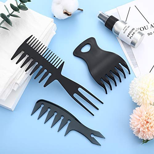 3 Pieces Styling Comb Set - Texturizing, Tri-Comb, Double Side Brushes, Wide Tooth Shaping and Teasing Wet Tools for Long, Thick, Curly Hair - görsel 9