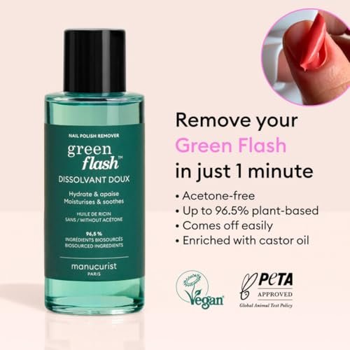 Manucurist Green Flash Gel Nail Polish Remover – Plant-Based, Acetone-Free, Floral Scent – 3.38 fl oz - görsel 4