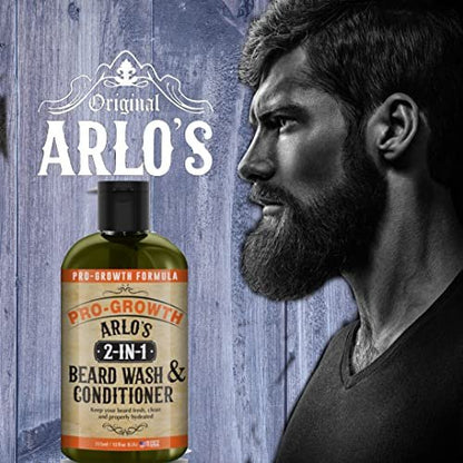 Arlo's 2-in-1 Beard Wash and Conditioner 12 oz. - Pro Growth Formula