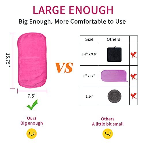 UWEME Makeup Remover Cloths 4 Count - Reusable Microfiber Face Towels, Fast Drying Washcloths - görsel 7