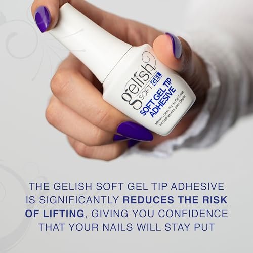Gelish Soft Gel Tip Adhesive - 15 mL (.5 fl. oz.) Clear Nail Glue for Professional Results Avelisse