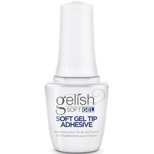 Gelish Soft Gel Tip Adhesive - 15 mL (.5 fl. oz.) Clear Nail Glue for Professional Results Avelisse