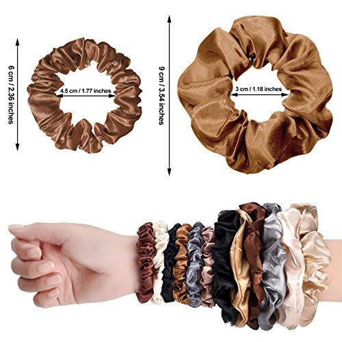 Hanaive 48 Pieces Satin Silk Scrunchies – Gentle Elastic Hair Bands for Women and Girls, Multicolor - görsel 8