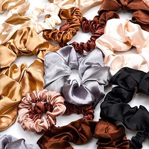 Hanaive 48 Pieces Satin Silk Scrunchies – Gentle Elastic Hair Bands for Women and Girls, Multicolor - görsel 10