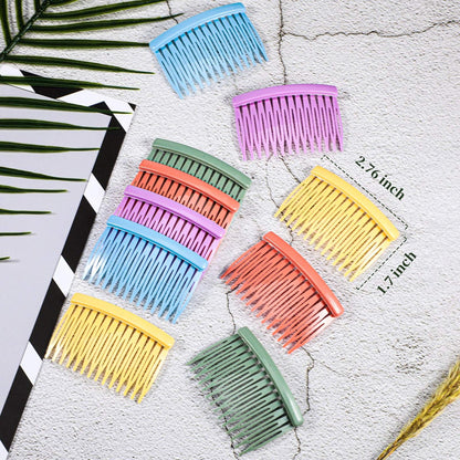 Chuangdi 10 Pcs Decorative Hair Combs for Women – Colorful Plastic Side Combs for Fine, Thin, Curly Hair, Summer Party, Wedding, Dance Gifts