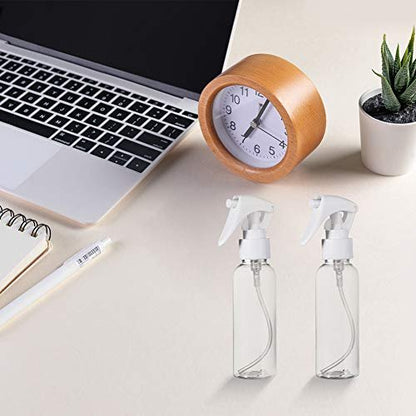 Travel Size Spray Bottle, 3.4oz/100ml Plastic Fine Mist Spray Bottle Set, 3-Pack Clear Trigger Sprayer with Funnel and Labels for Styling, Kitchen, Home, Office Cleaning Avelisse