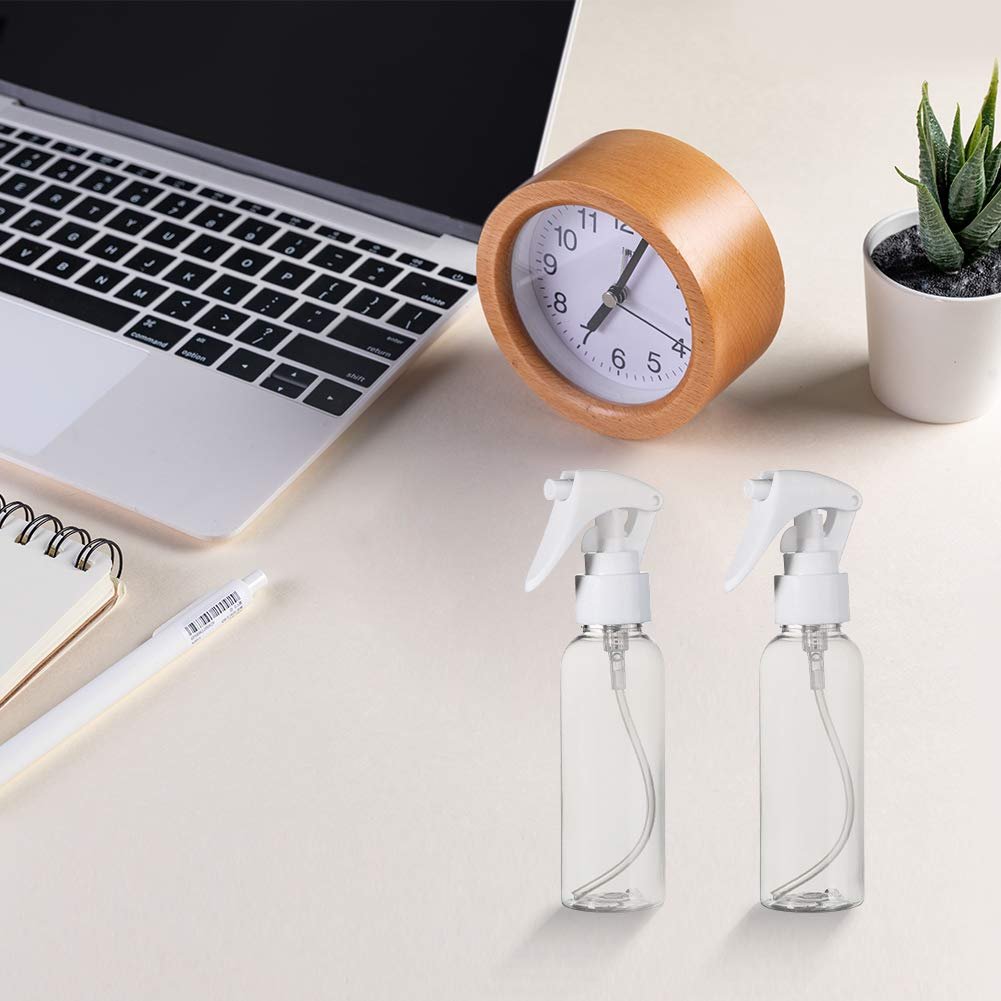 Travel Size Spray Bottle, 3.4oz/100ml Plastic Fine Mist Spray Bottle Set, 3-Pack Clear Trigger Sprayer with Funnel and Labels for Styling, Kitchen, Home, Office Cleaning Avelisse