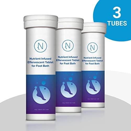 Diabetic Foot Soak Effervescent Tablets – Anti-Swelling, Rehydrating Foot Care with Essential Nutrients, 96 Tablets (3 Tubes) by Nerve Spa Avelisse